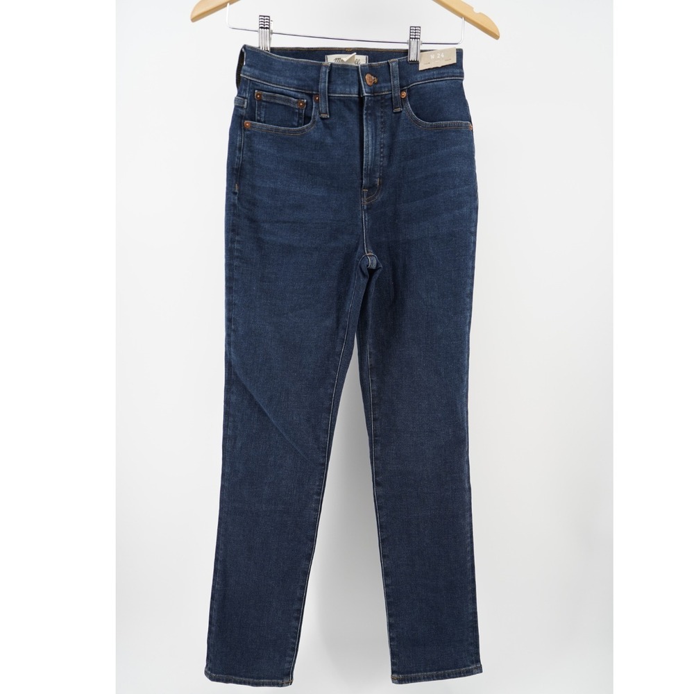 Madewell Perfect Vintage Jean Womens 24 High Rise Straight Dark Wash 30 Inseam